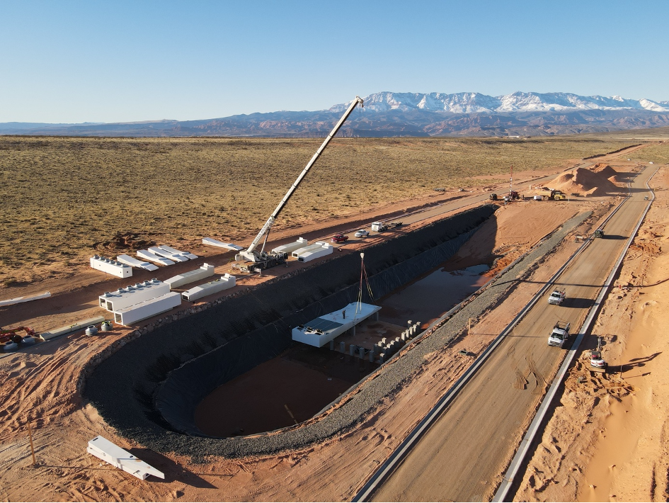 The installation of the UNIT Surf Pool at Southern Shores