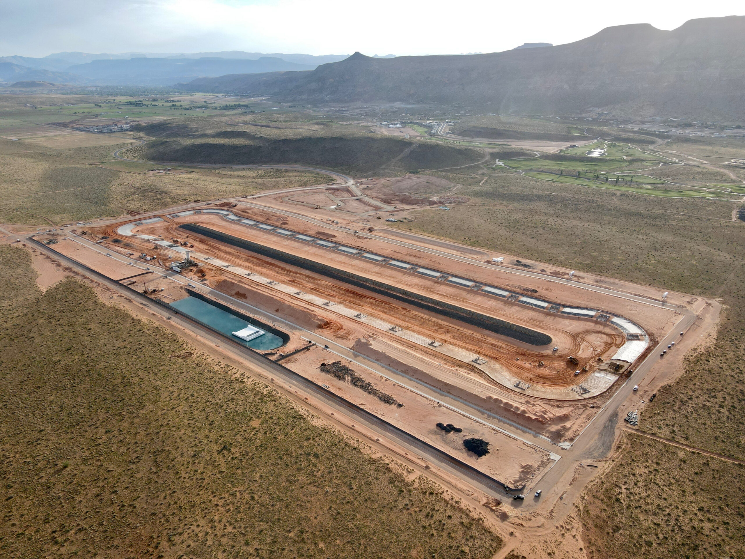 Arial Shot of UNIT Surf Pool Southern Shores Utah - 16meter wide artificial wave pool