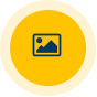 Yellow circular icon with a white image placeholder graphic inside.