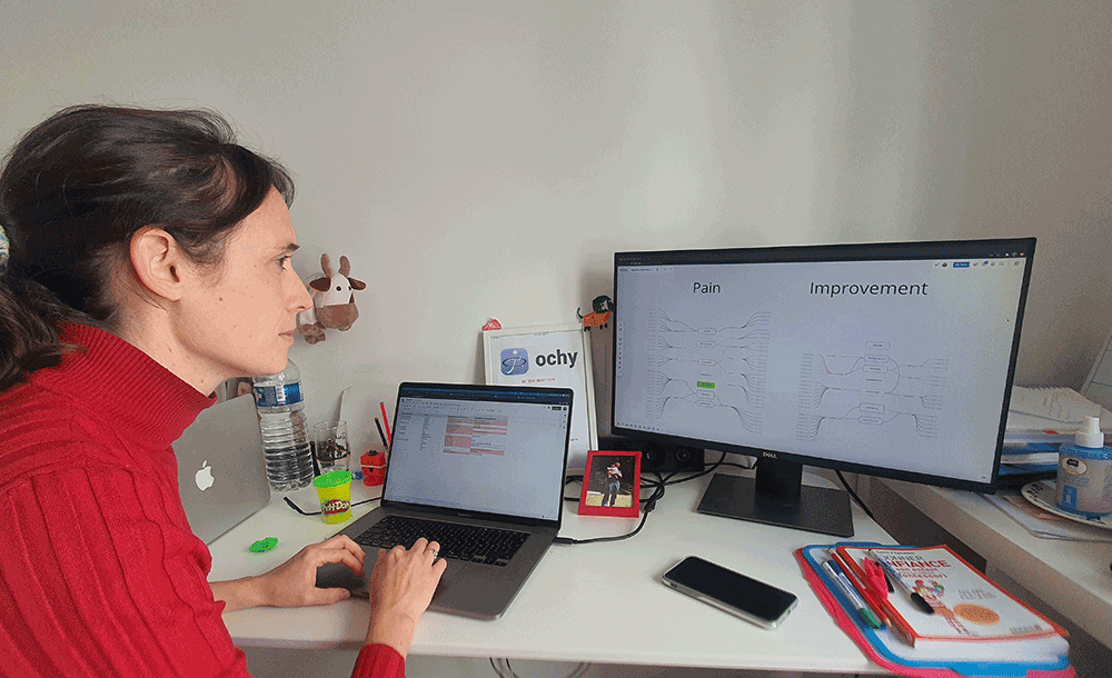 Perrine worked to improve the biomecanis algorithm for running analysis at Ochy beginning