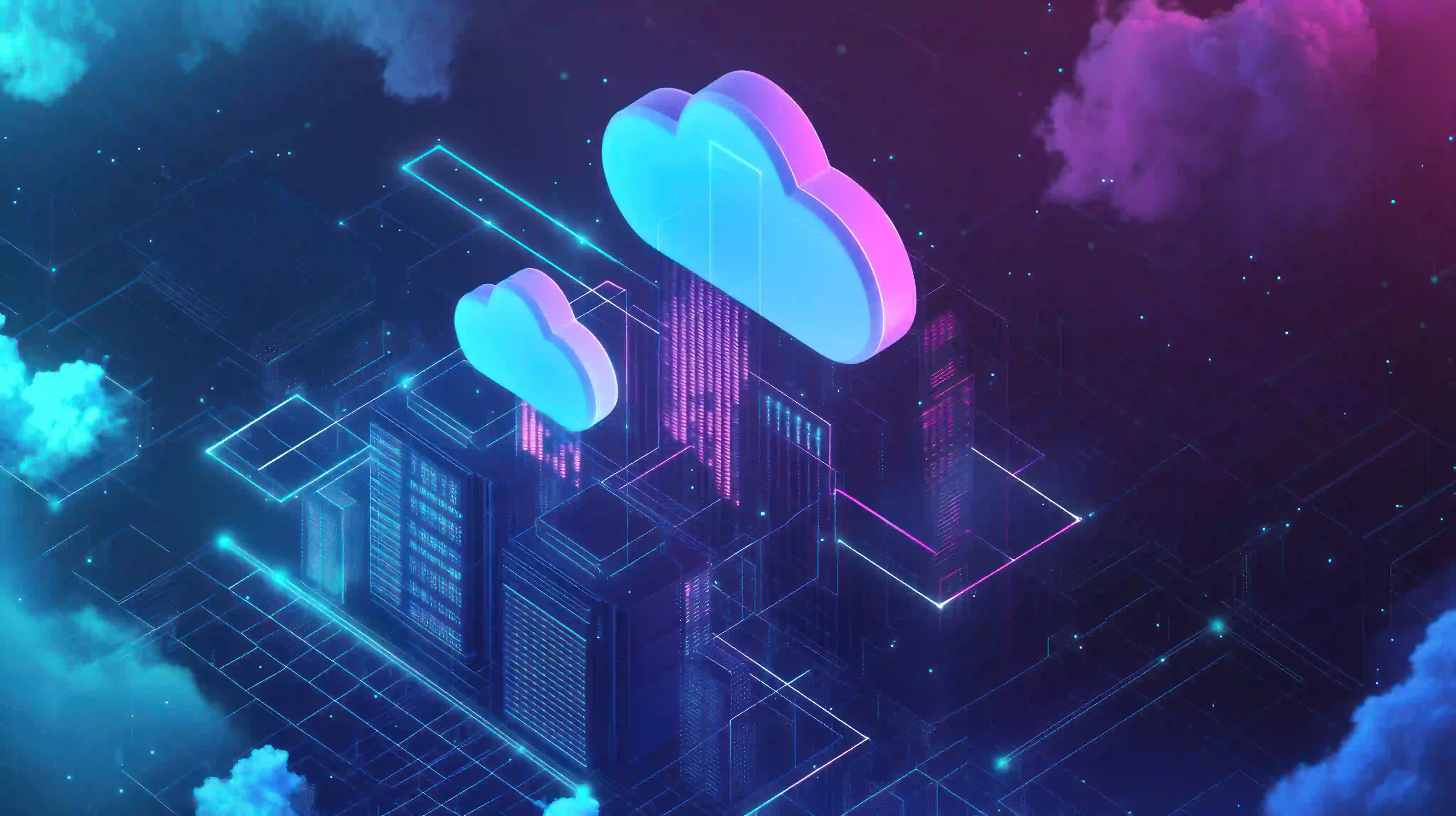 A digital painting of a city in the clouds.