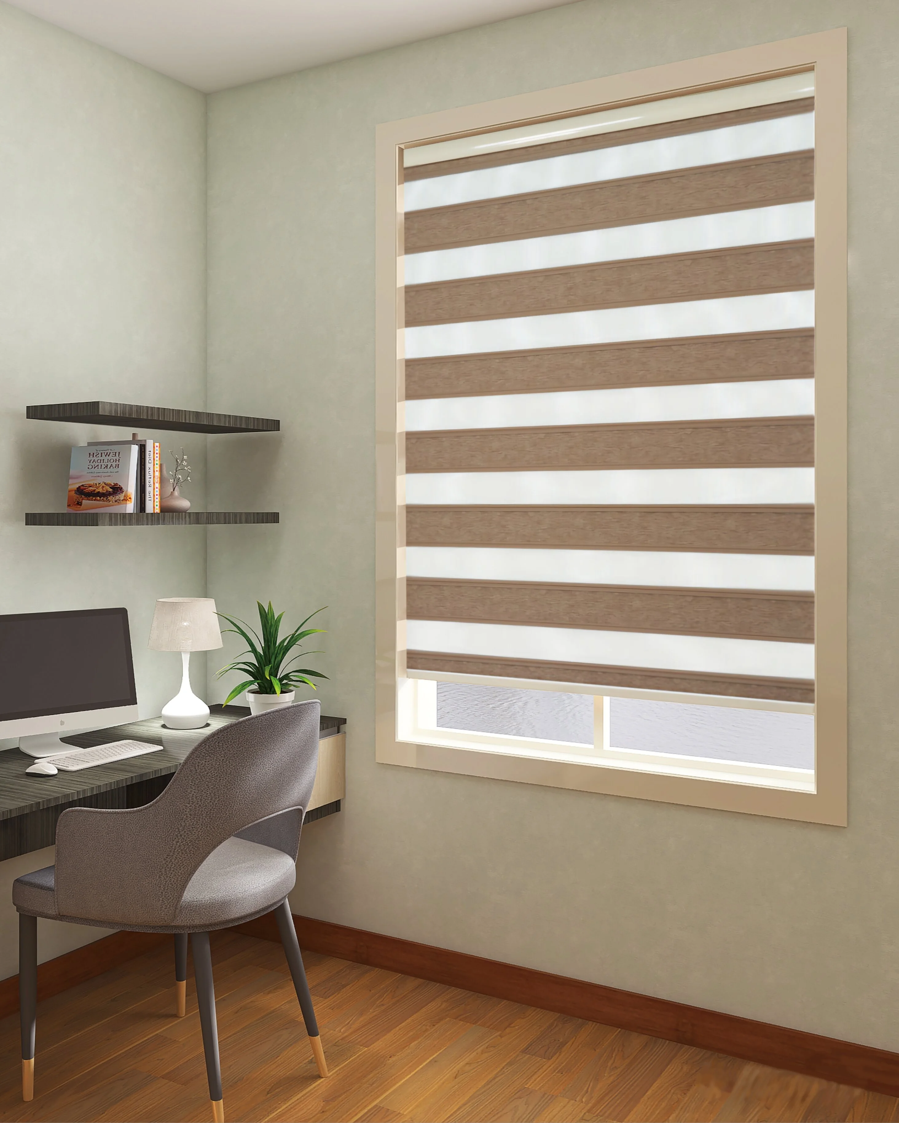 Window Blinds installation on living room windows in Ardmore, AL