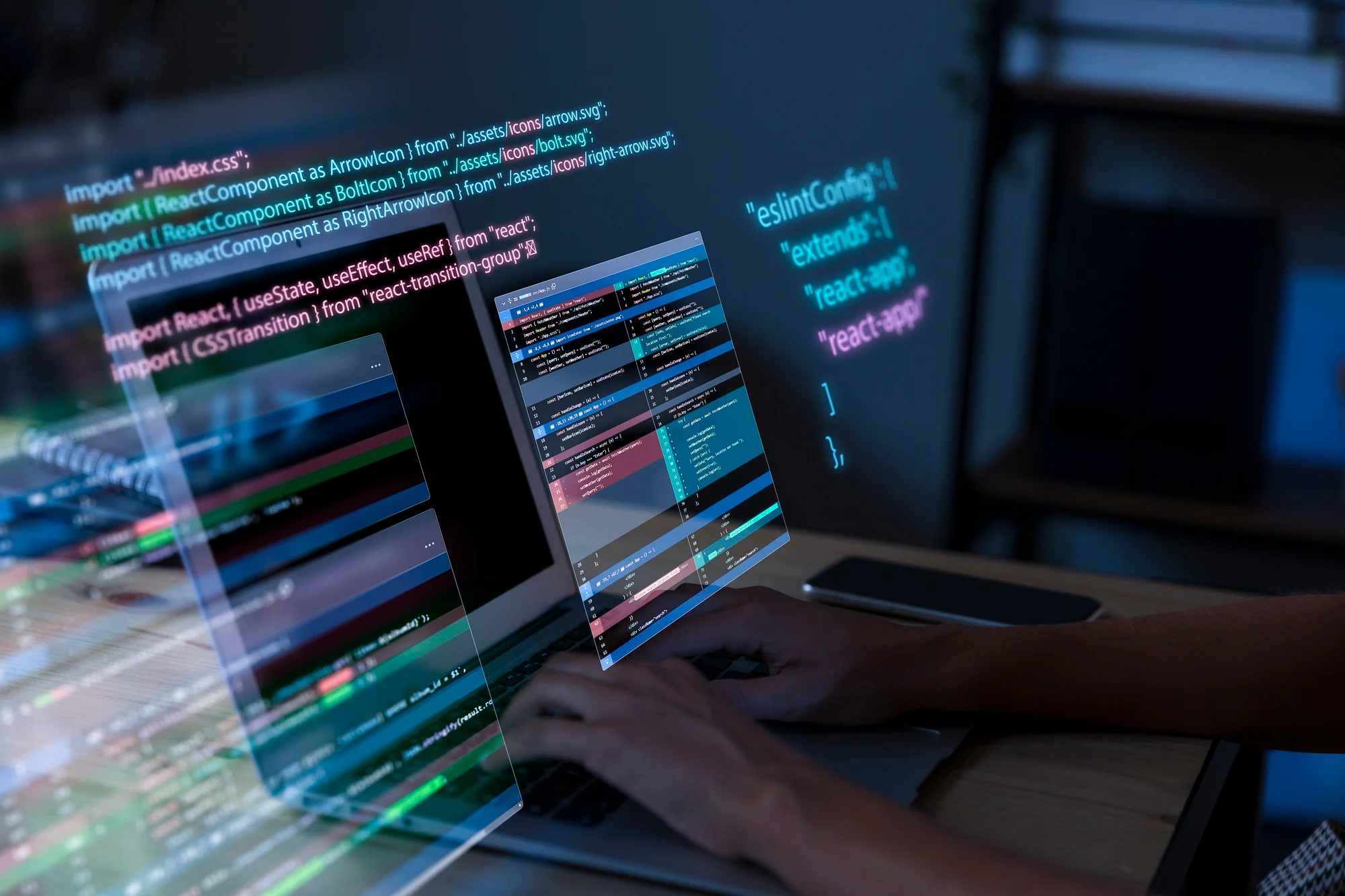 A person is typing on a laptop computer.