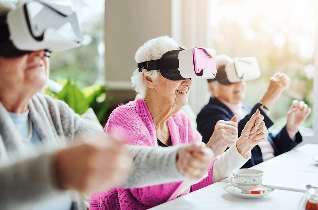 people using 3D goggles