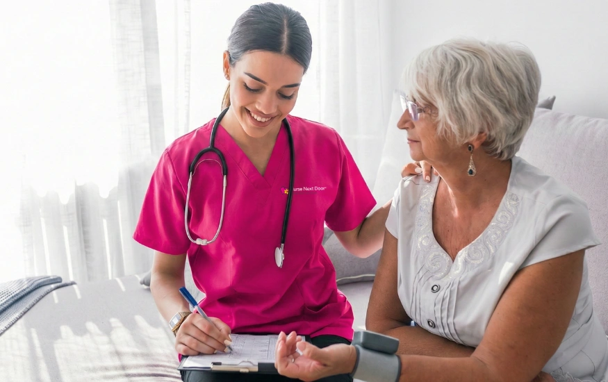 Nurse Next Door nurse providing in-home nursing care