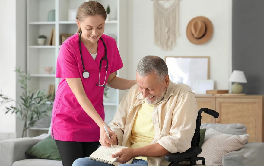 Nurse Next Door caregiver providing Alzheimer's and dementia care at home