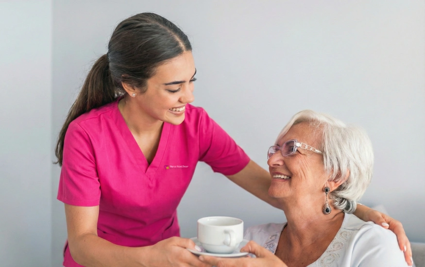 Nurse Next Door caregiver providing Support at Home services