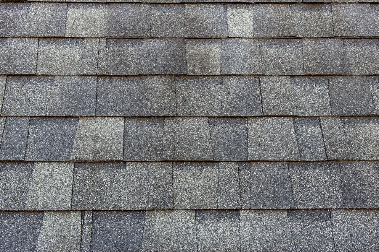 A closeup of a grey architectural roof