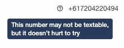 unsure if number is textable
