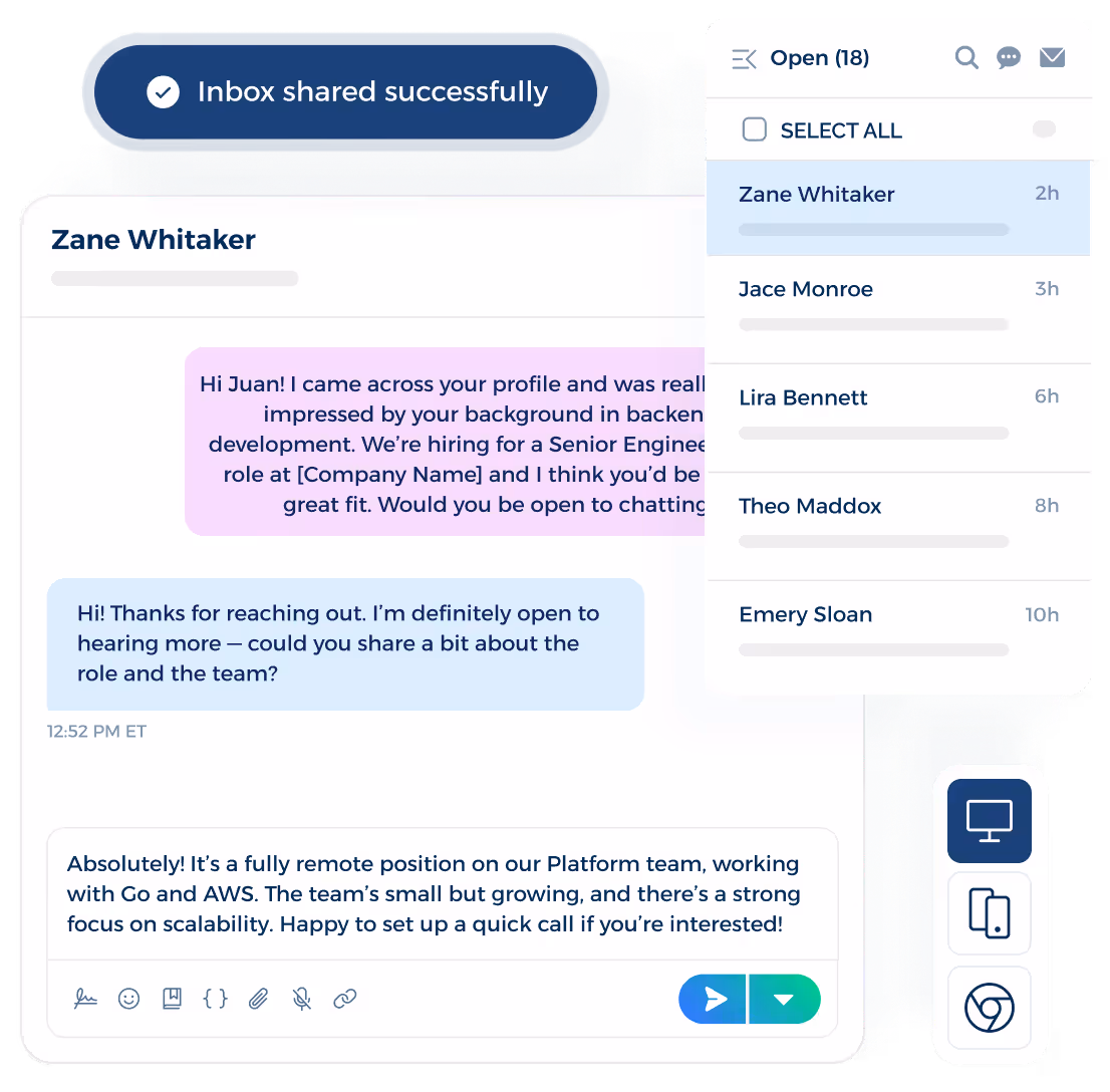 recruiting sales message