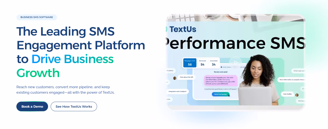 TextUs homepage