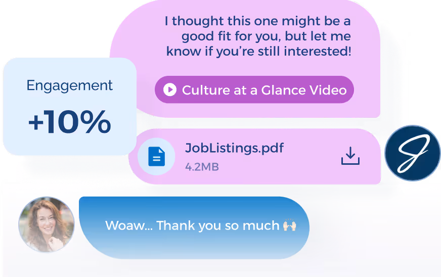 recruiting and staffing text message example