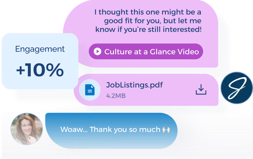 recruiting and staffing text message example