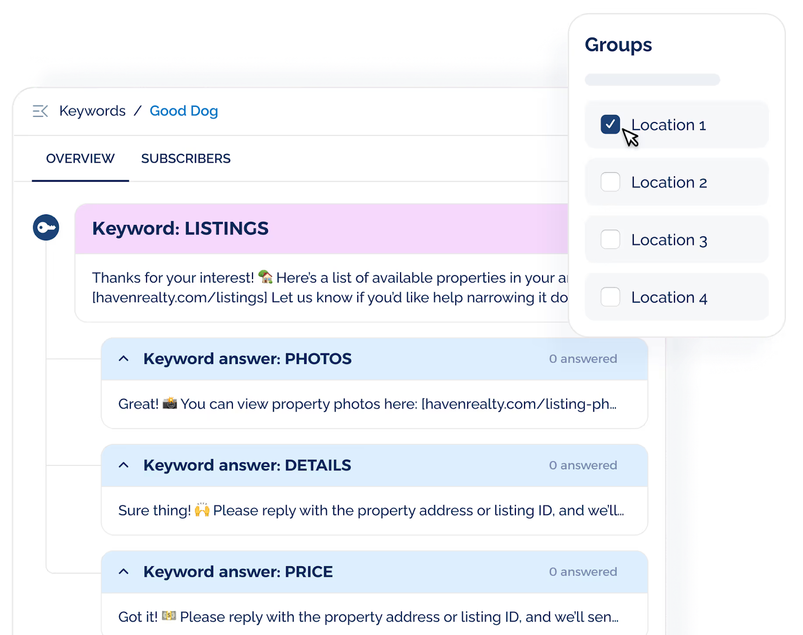 location-based contact groups