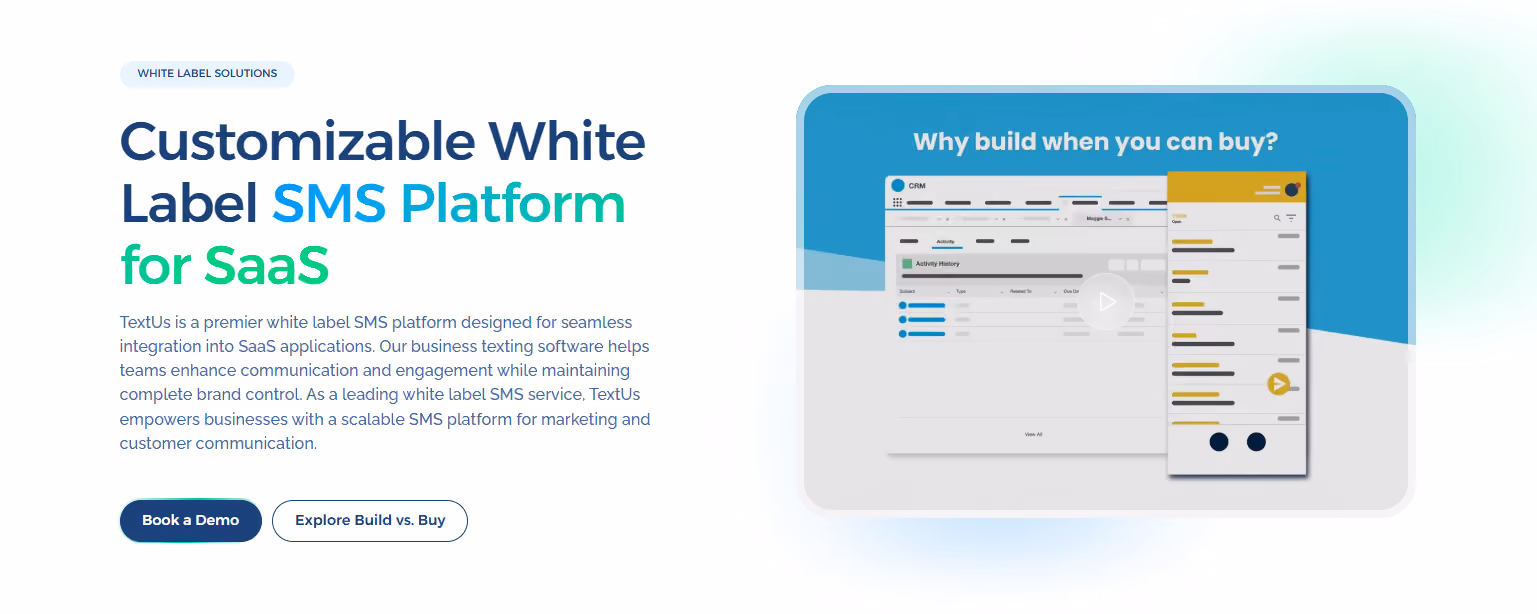 TextUs customizable white label SMS for SaaS