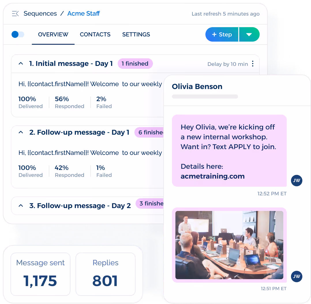 follow-up messaging in business texting