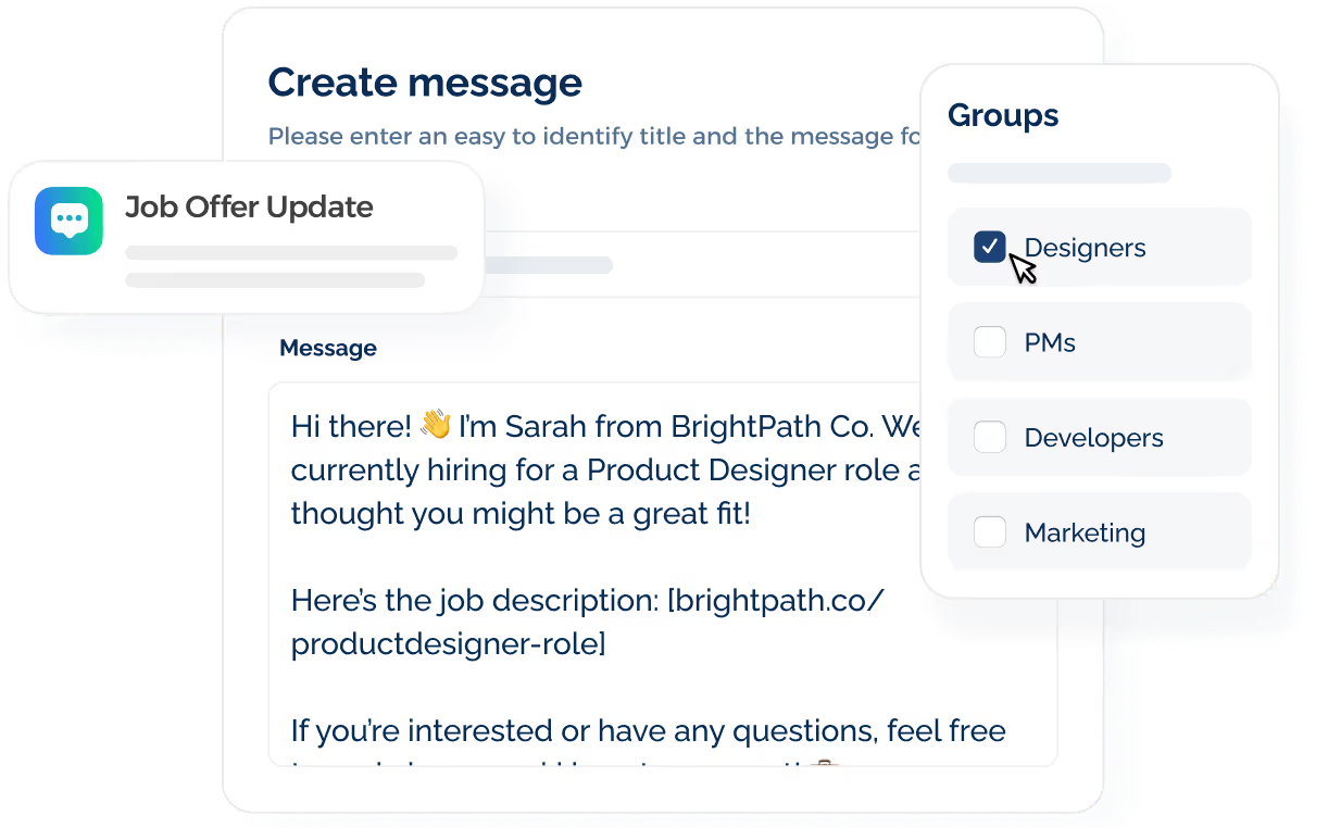 connecting with candidates messages