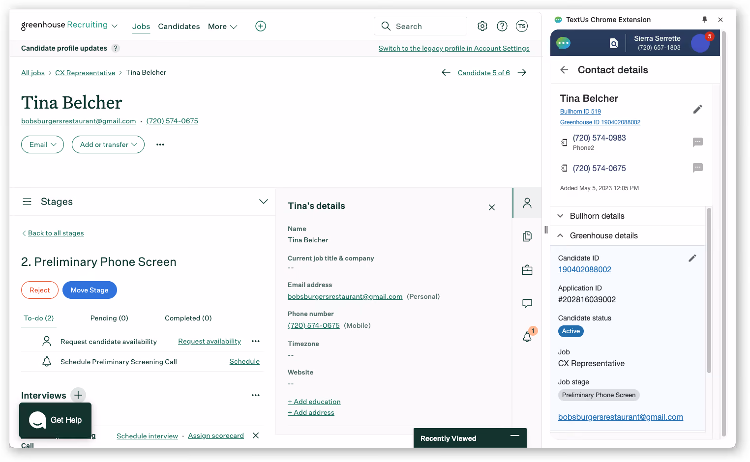 CRM sync with TextUs
