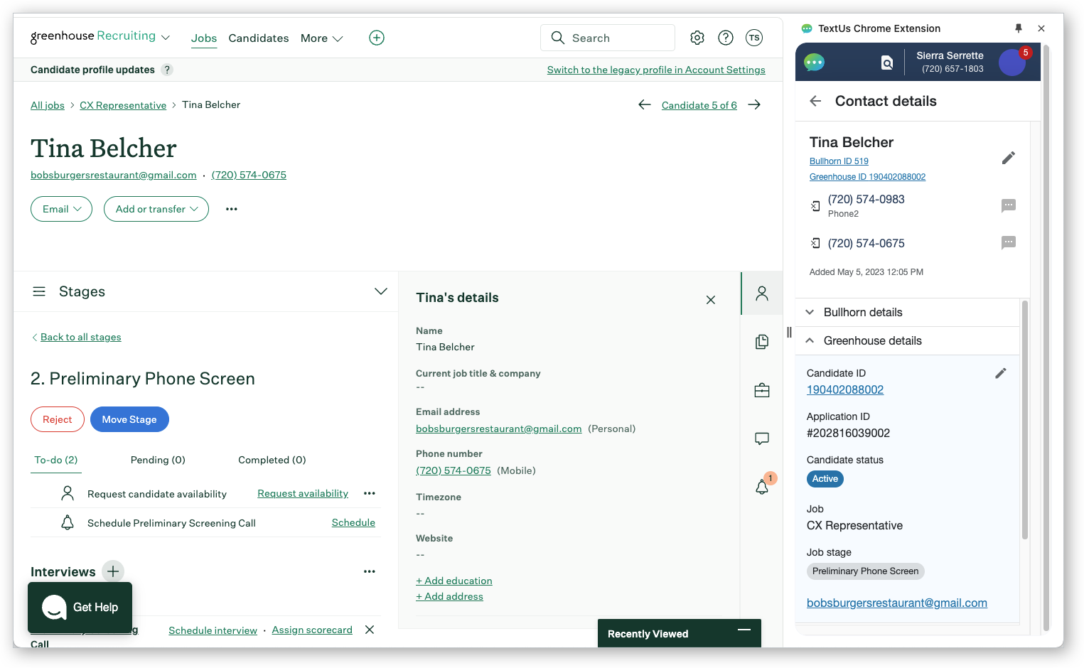 CRM sync with TextUs