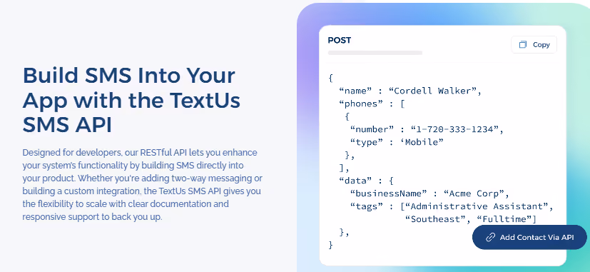 RESTful API code