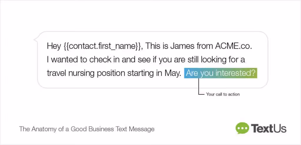 TextUs call to action