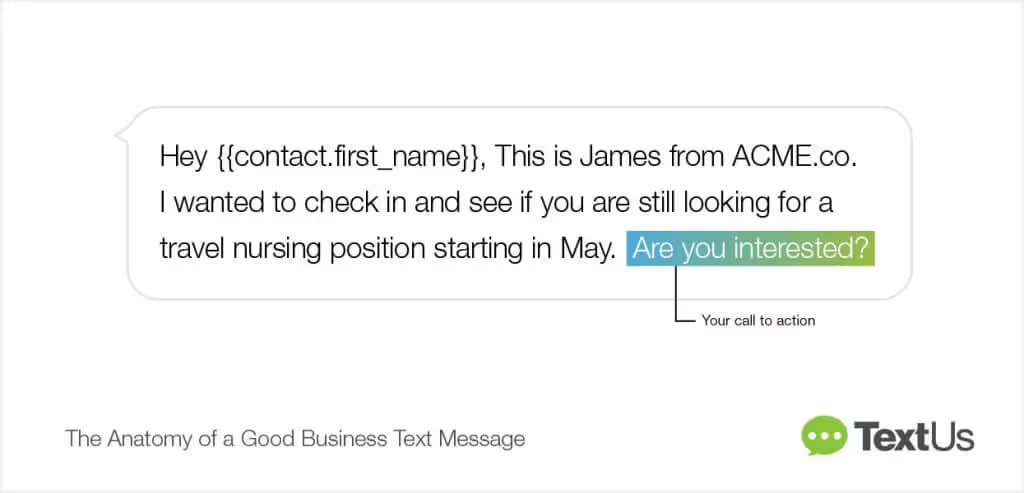 TextUs call to action