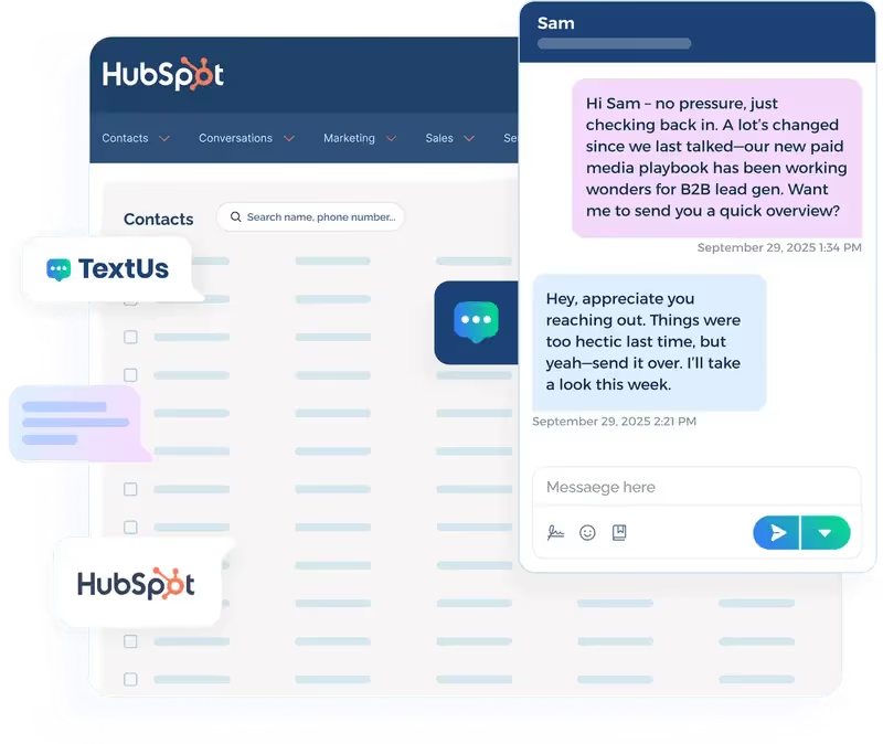 TextUs HubSpot integration