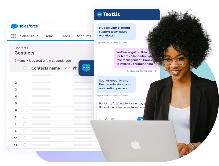 TextUs Salesforce integration