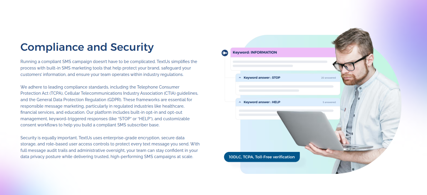 TextUs built-in compliance