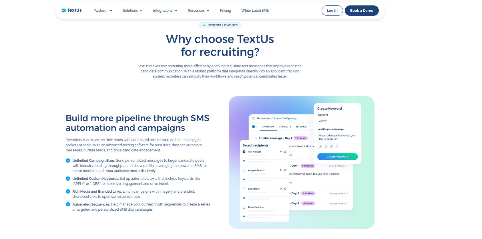 text recruiting software