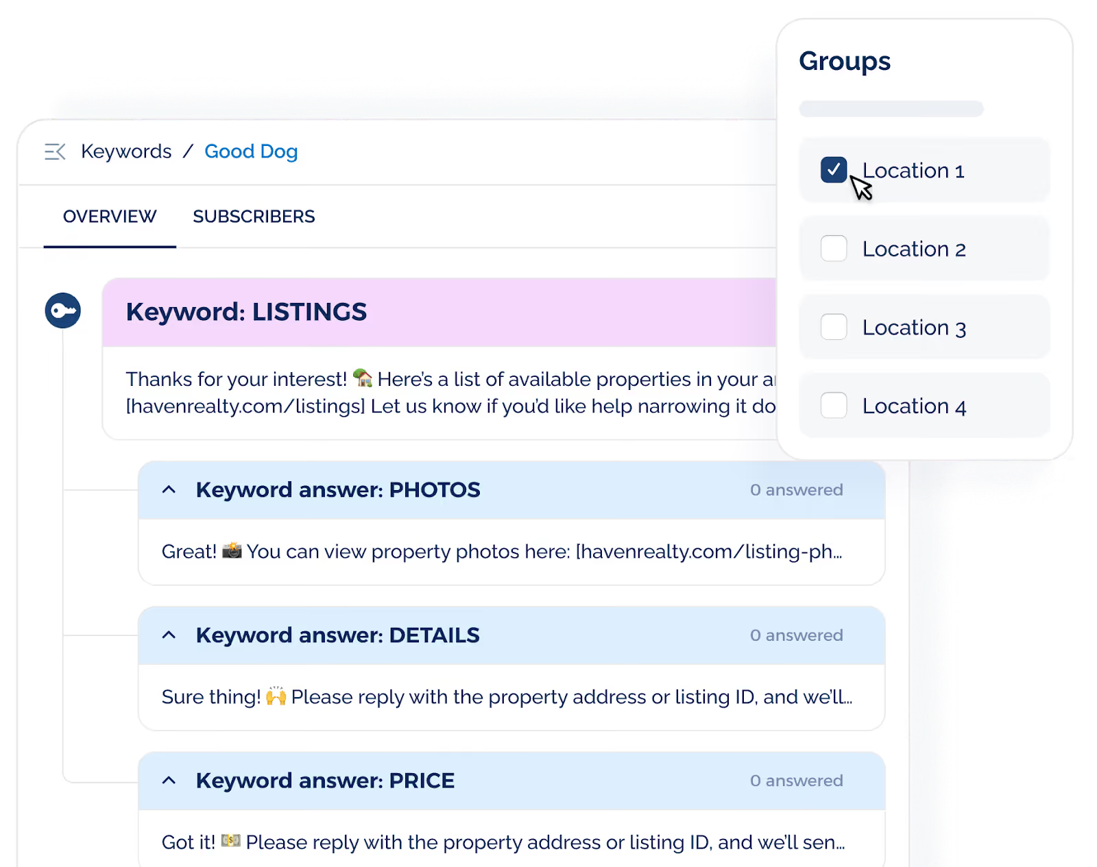 TextUs group segmentation