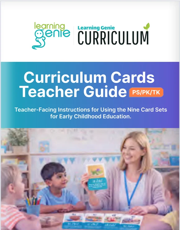 Curriculum Cards Teacher Guide cover for PS/PK/TK