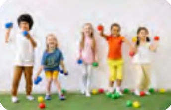 Children celebrating outdoors
