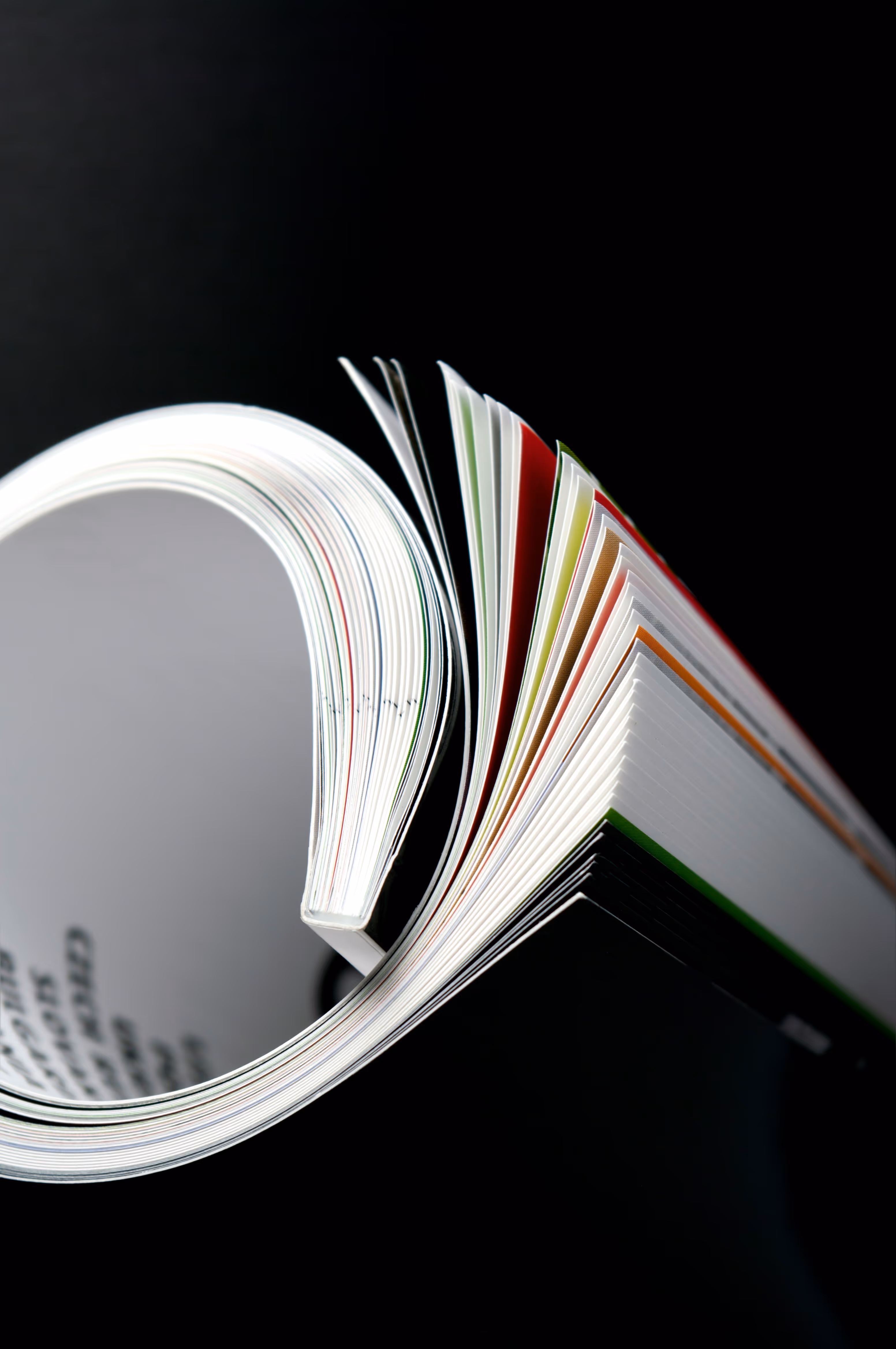 paperback book folded in a roll