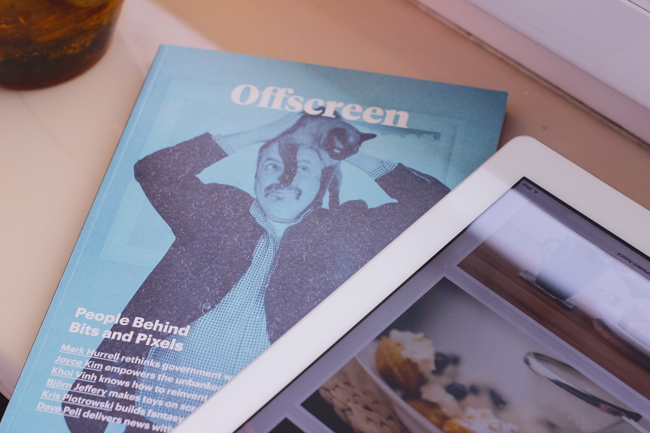 magazine and digital magazine on an iPad