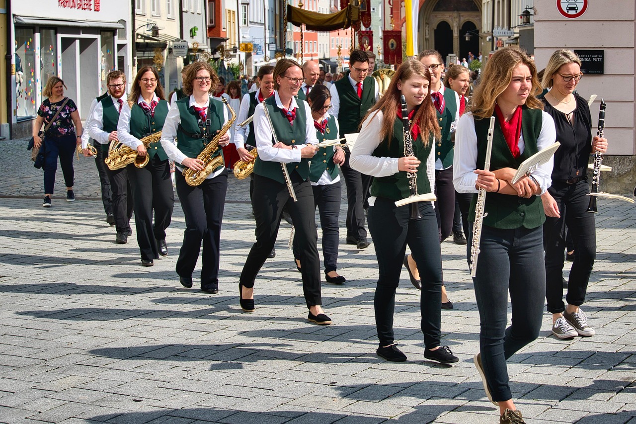 high school band marching event
