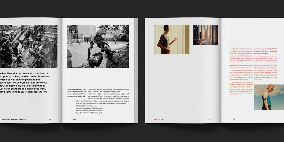 magazine layout showcasing typography