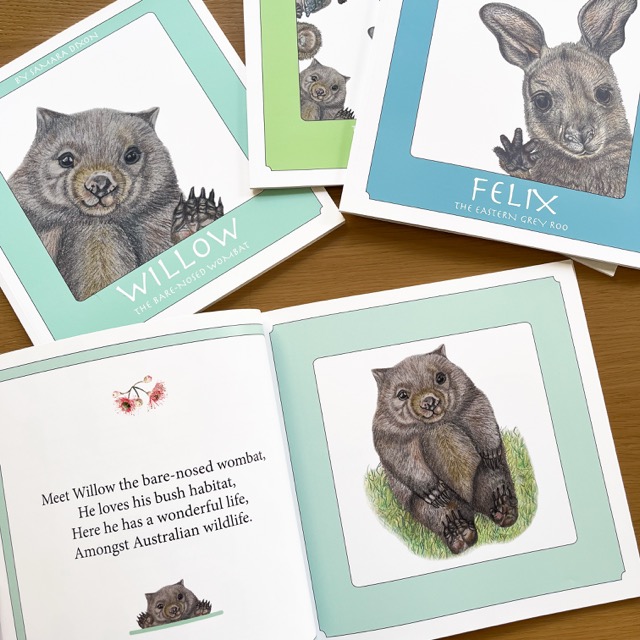 Images of Willow the bare-nosed wombat and other books by Samara Dixon