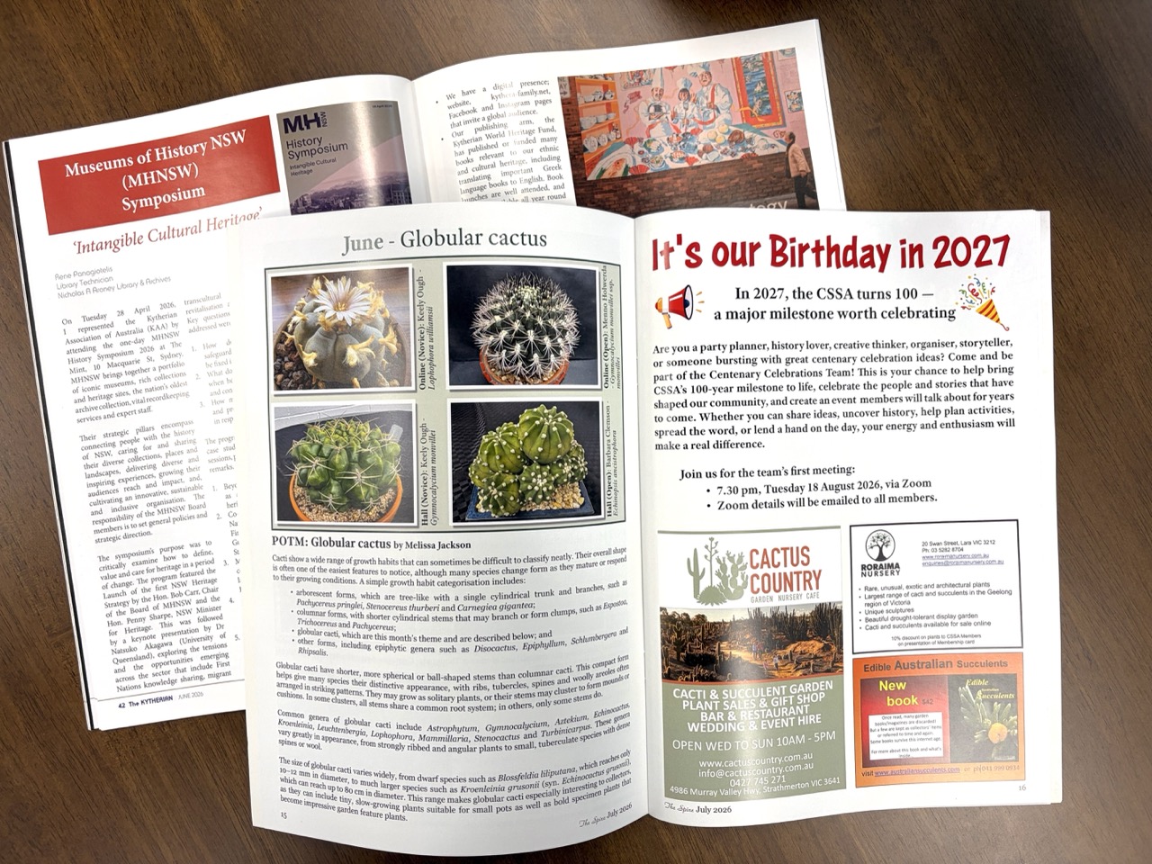 Club Newsletter examples from The Spine and The Kytherian Association of Australia, printed by FolioFox.