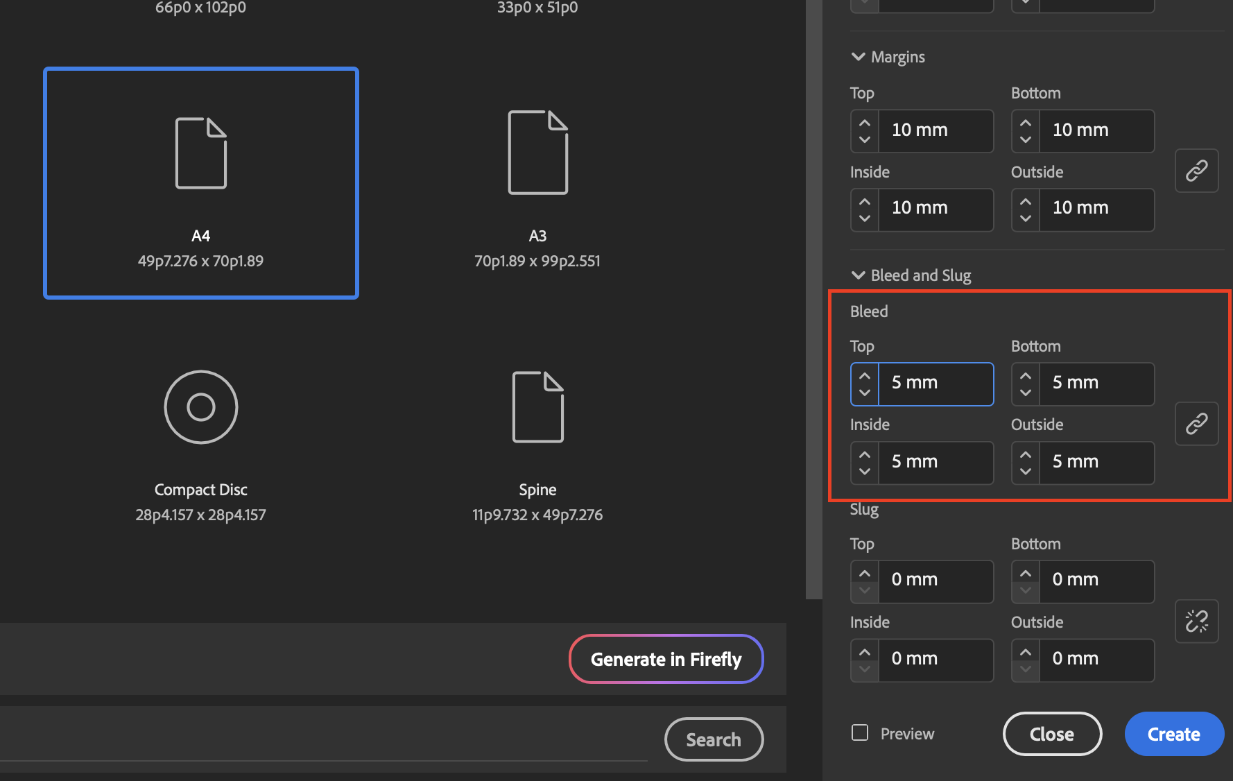 Where to configure your bleed before creating your new file in InDesign