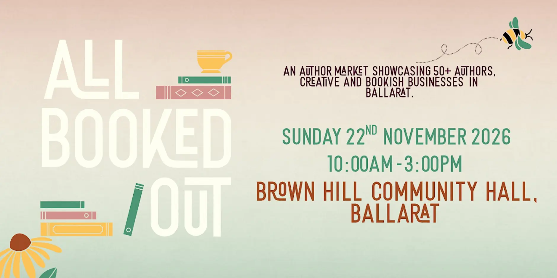 All Booked Out Festival in Ballarat banner from Coven Press.