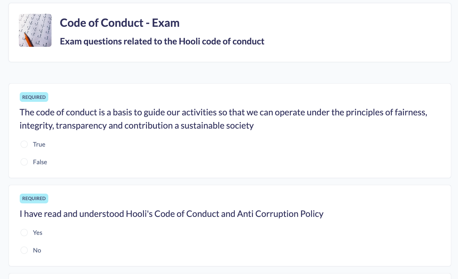 Compliance form