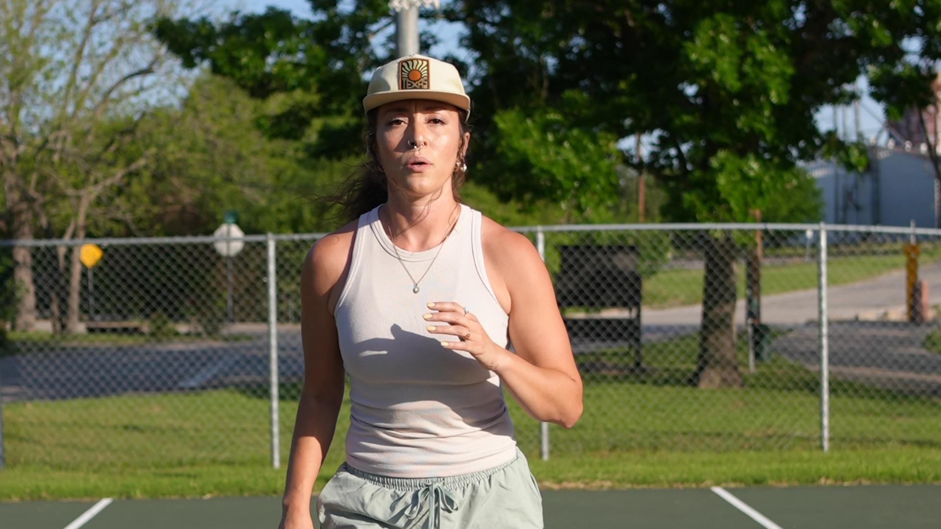 A woman in a fitness program at On The Block Fitness in Lockhart, TX.