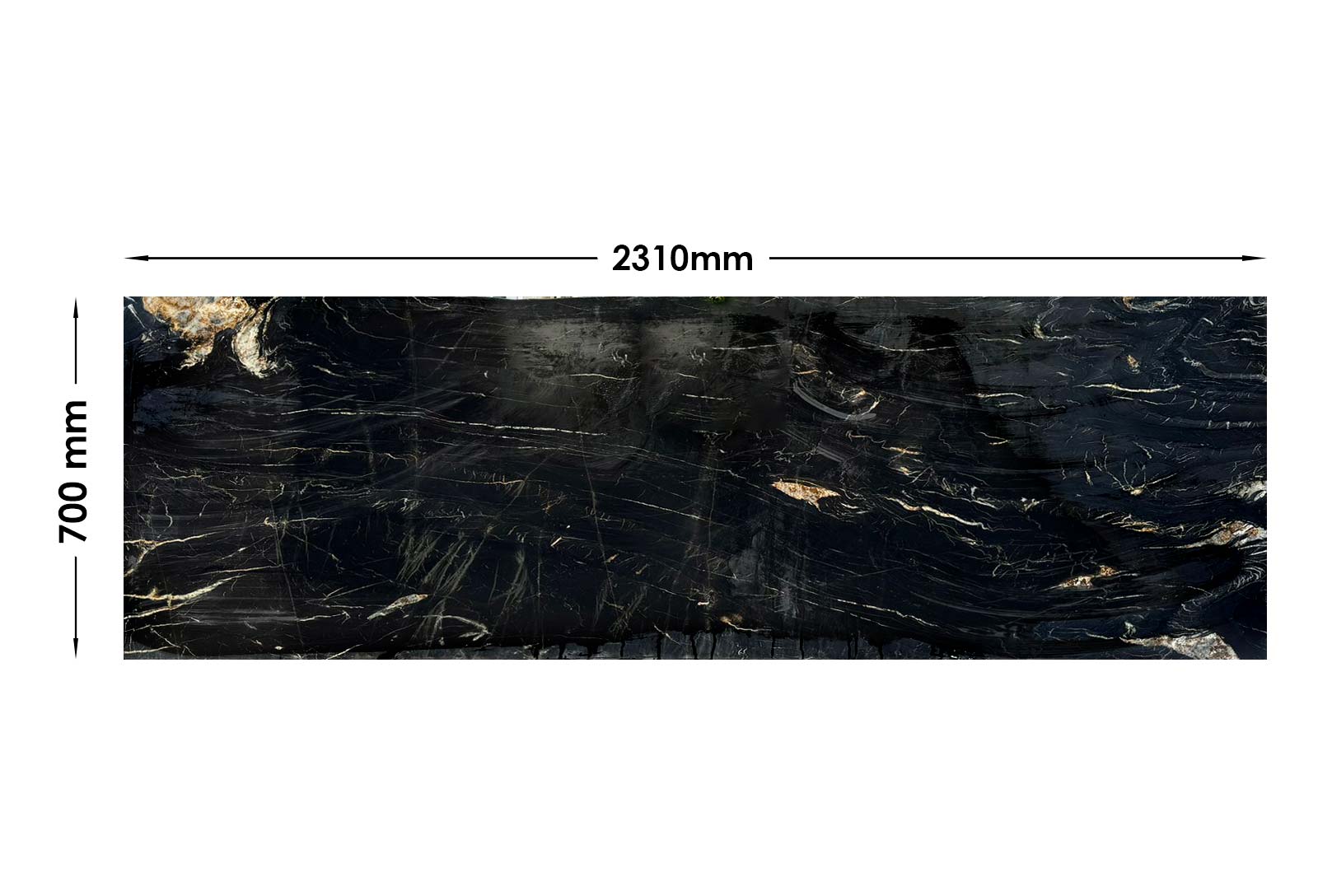 Titanium Gold Granite Leathered | Off Cut OCN517