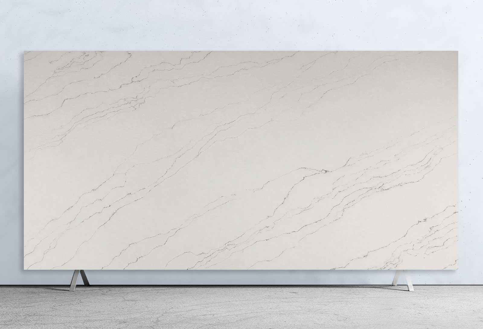 Ivory Threads Polished (Full Body) Celeste Stone Mineral (Zero Silica) Slab