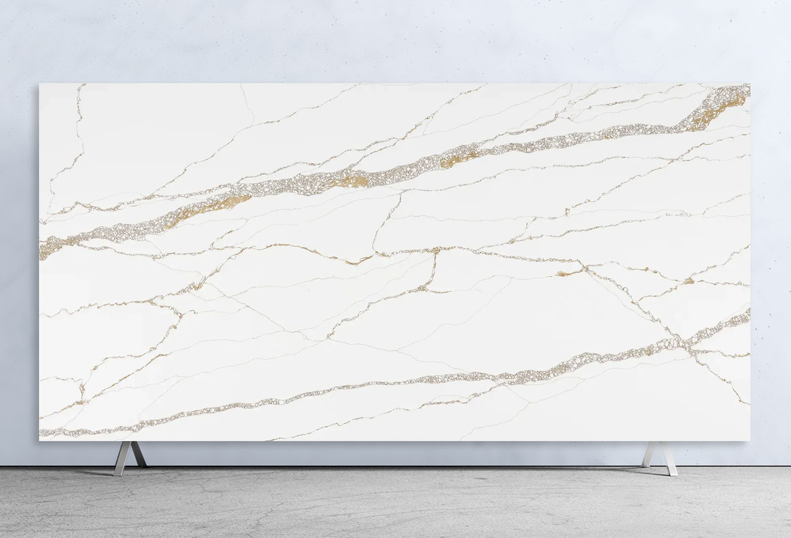 Calacatta Eureka Polished (Printed & Full Body) Celeste Stone Mineral (Zero Silica) Slab