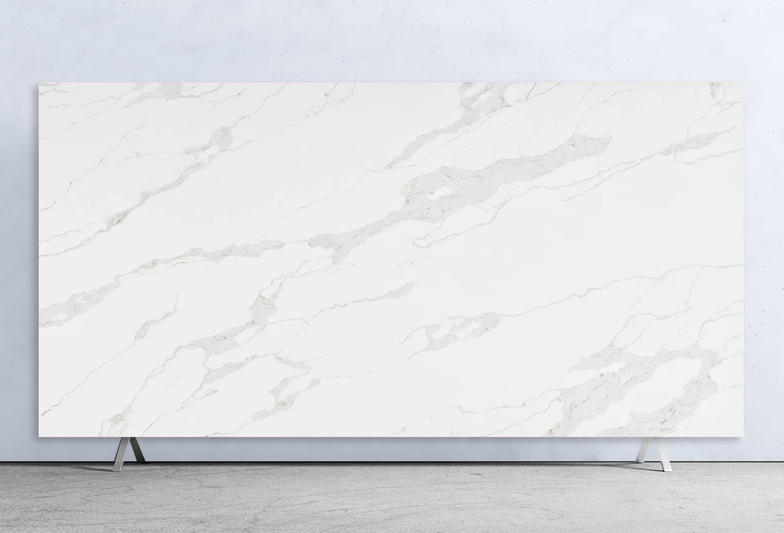 Statuario Classica Polished (Printed & Full Body) Celeste Stone Mineral (Zero Silica) Slab