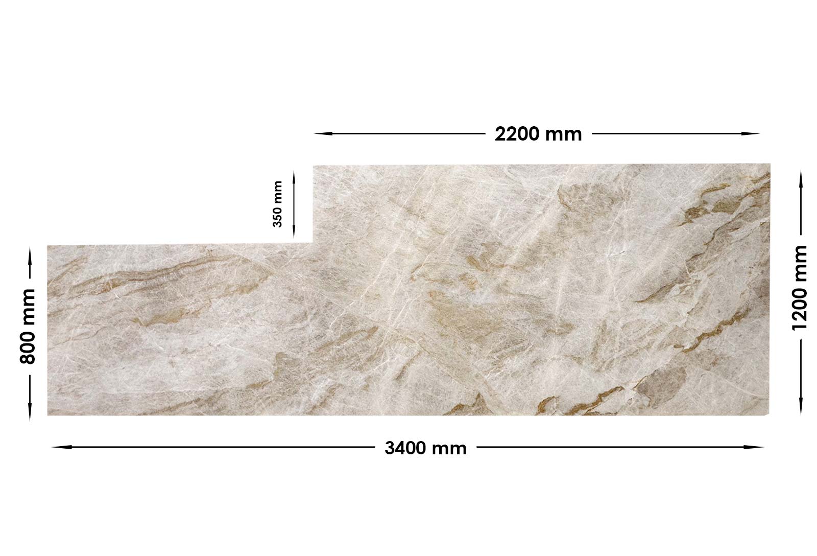 Taj Mahal Honed Quartzite Off Cut | OC136