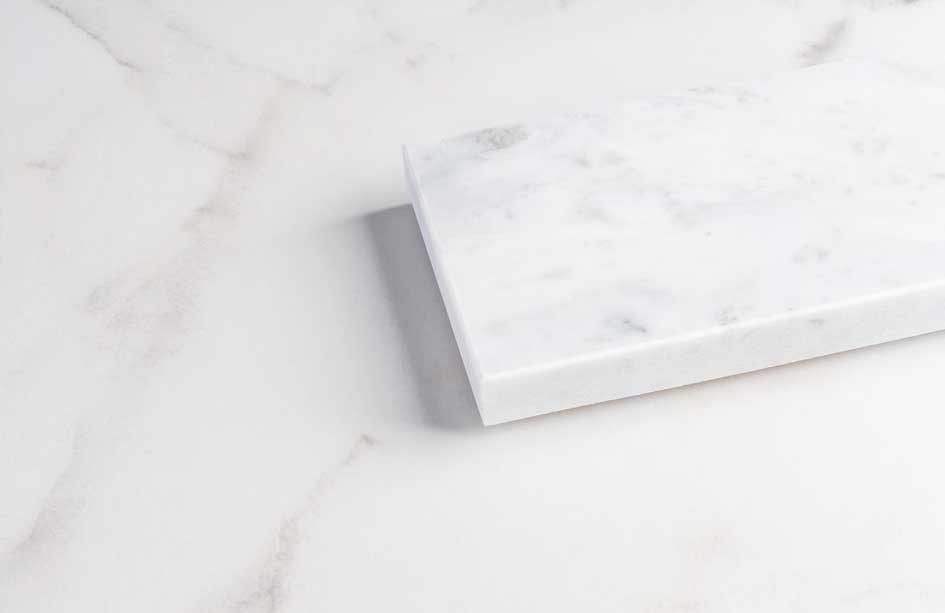 Marble surface showing the patina that develops with use
