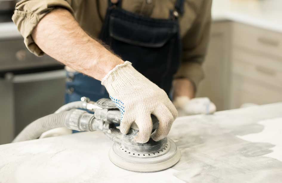 Marble benchtop re-honed and restored by a stone specialist